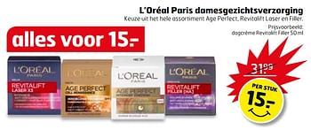 Aanbiedingen Dagcrème revitalift filler - L'Oreal Paris - Geldig van 06/06/2017 tot 18/06/2017 bij Trekpleister