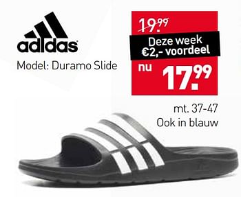 Aanbiedingen Duramo slide - Adidas - Geldig van 05/06/2017 tot 18/06/2017 bij Scapino