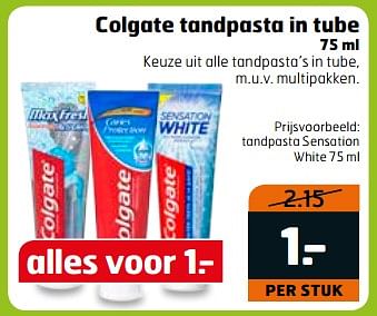 Aanbiedingen Tandpasta sensation white - Colgate - Geldig van 06/06/2017 tot 18/06/2017 bij Trekpleister