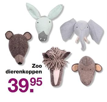 Aanbiedingen Zoo dierenkoppen - Huismerk - Baby &amp; Tiener Megastore - Geldig van 04/06/2017 tot 30/07/2017 bij Baby & Tiener Megastore
