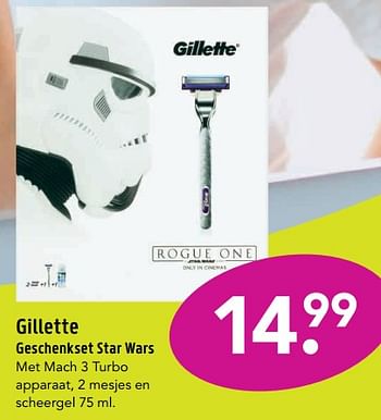 Aanbiedingen Gillette geschenkset star wars - Gillette - Geldig van 06/06/2017 tot 18/06/2017 bij D.I.O. Drogist