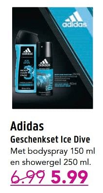 Aanbiedingen Adidas geschenkset ice dive - Adidas - Geldig van 06/06/2017 tot 18/06/2017 bij D.I.O. Drogist
