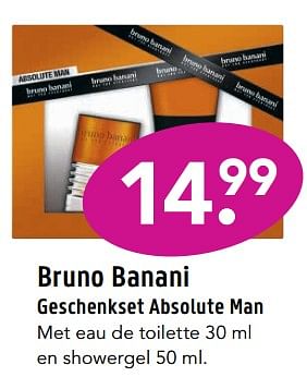 Aanbiedingen Bruno banani geschenkset absolute man - Bruno Banani - Geldig van 06/06/2017 tot 18/06/2017 bij D.I.O. Drogist