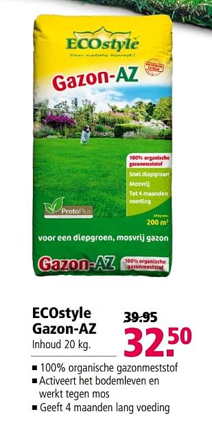 Aanbiedingen Ecostyle gazon-az - Ecostyle - Geldig van 06/06/2017 tot 18/06/2017 bij Welkoop