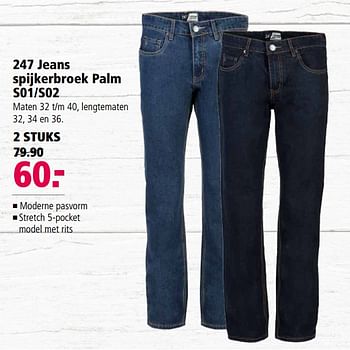 Aanbiedingen 247 jeans spijkerbroek palm s01-s02 - 247 Jeans  - Geldig van 06/06/2017 tot 18/06/2017 bij Welkoop