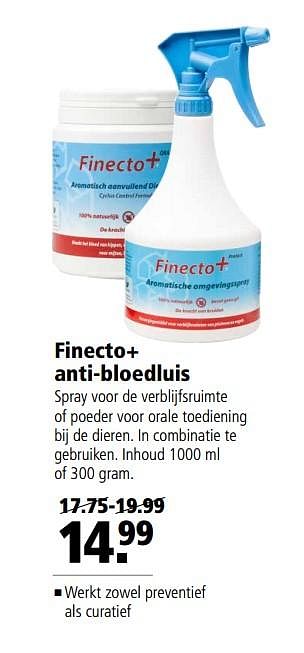 Aanbiedingen Finecto+ anti-bloedluis - Finecto - Geldig van 06/06/2017 tot 18/06/2017 bij Welkoop
