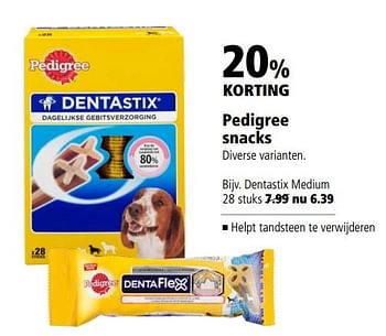 Aanbiedingen Dentastix medium - Pedigree - Geldig van 06/06/2017 tot 18/06/2017 bij Welkoop