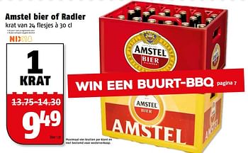 Aanbiedingen Amstel bier of radler - Amstel - Geldig van 06/06/2017 tot 11/06/2017 bij Poiesz