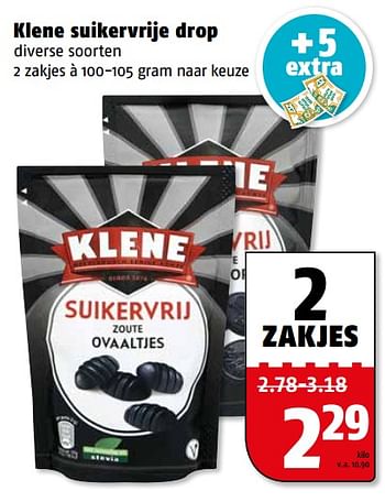 Aanbiedingen Klene suikervrije drop - Klene - Geldig van 06/06/2017 tot 11/06/2017 bij Poiesz