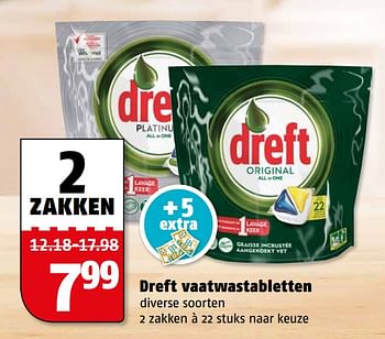 Aanbiedingen Dreft vaatwastabletten - Dreft - Geldig van 06/06/2017 tot 11/06/2017 bij Poiesz