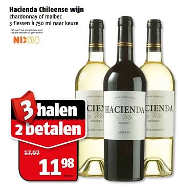 Aanbiedingen Hacienda chileense wijn - Witte wijnen - Geldig van 06/06/2017 tot 11/06/2017 bij Poiesz