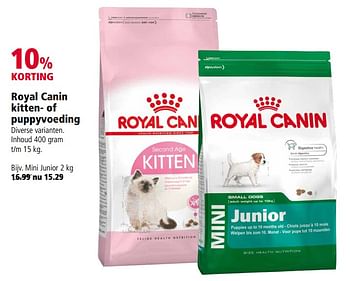 Aanbiedingen Mini junior - Royal Canin - Geldig van 06/06/2017 tot 18/06/2017 bij Welkoop