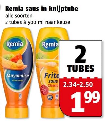 Aanbiedingen Remia saus in knijptube - Remia - Geldig van 06/06/2017 tot 11/06/2017 bij Poiesz