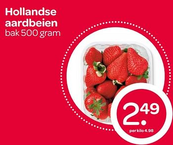 Aanbiedingen Hollandse aardbeien - Huismerk - Spar  - Geldig van 08/06/2017 tot 14/06/2017 bij Spar