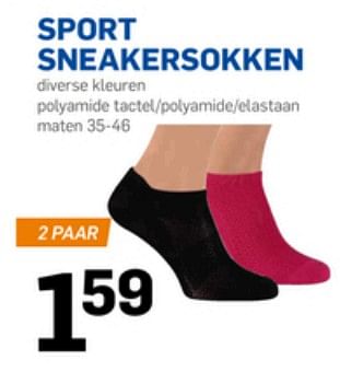 Aanbiedingen Sport sneakersokken - Huismerk - Action - Geldig van 08/06/2017 tot 13/06/2017 bij Action