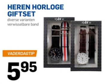 Aanbiedingen Heren horloge giftset - Huismerk - Action - Geldig van 08/06/2017 tot 13/06/2017 bij Action