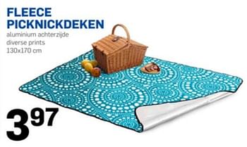 Aanbiedingen Fleece picknickdeken - Huismerk - Action - Geldig van 08/06/2017 tot 13/06/2017 bij Action