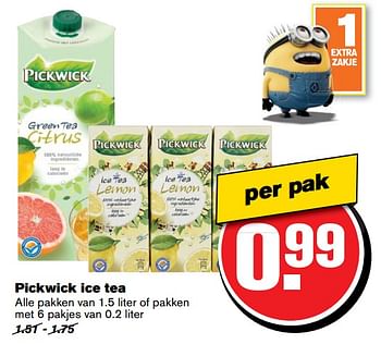 Aanbiedingen Pickwick ice tea - Pickwick - Geldig van 07/06/2017 tot 13/06/2017 bij Hoogvliet
