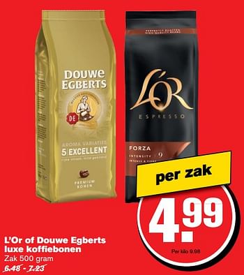 Aanbiedingen L`or of douwe egberts luxe koffiebonen - Huismerk - Hoogvliet - Geldig van 07/06/2017 tot 13/06/2017 bij Hoogvliet