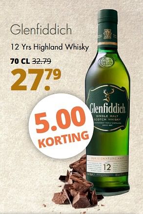 Aanbiedingen Glenfiddich 12 yrs highland whisky - Glenfiddich - Geldig van 06/06/2017 tot 17/06/2017 bij Mitra