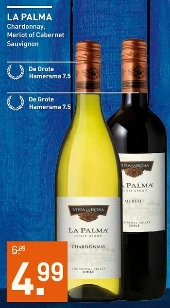 Aanbiedingen La palma chardonnay, merlot of cabernet sauvignon - Witte wijnen - Geldig van 06/06/2017 tot 18/06/2017 bij Gall & Gall