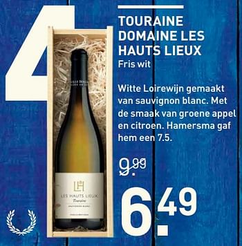 Aanbiedingen Touraine domaine les hauts lieux - Witte wijnen - Geldig van 06/06/2017 tot 18/06/2017 bij Gall & Gall
