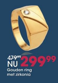 Aanbiedingen Gouden ring met zirkonia - Huismerk - Lucardi - Geldig van 29/05/2017 tot 18/06/2017 bij Lucardi