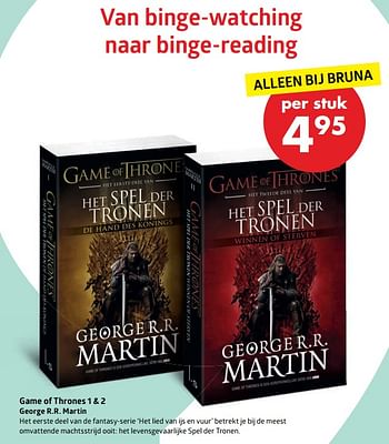 Aanbiedingen Game of thrones 1 + 2 george r.r. martin - Huismerk-Bruna - Geldig van 08/06/2017 tot 18/06/2017 bij Bruna