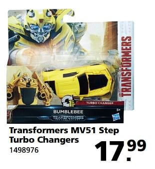 Aanbiedingen Transformers mv51 step turbo changers - Transformers - Geldig van 05/06/2017 tot 25/06/2017 bij Intertoys