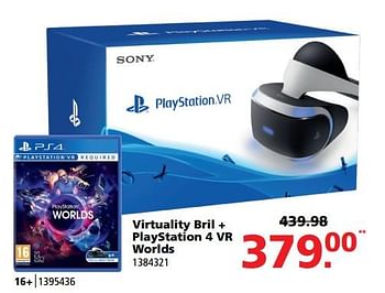 Aanbiedingen Sony virtuality bril + playstation 4 vr worlds - Sony - Geldig van 05/06/2017 tot 25/06/2017 bij Intertoys