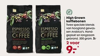 Aanbiedingen High grown koffiebonen - Huismerk - Hema - Geldig van 05/06/2017 tot 25/06/2017 bij Hema
