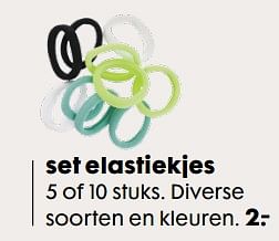 Aanbiedingen Set elastiekjes - Huismerk - Hema - Geldig van 05/06/2017 tot 25/06/2017 bij Hema