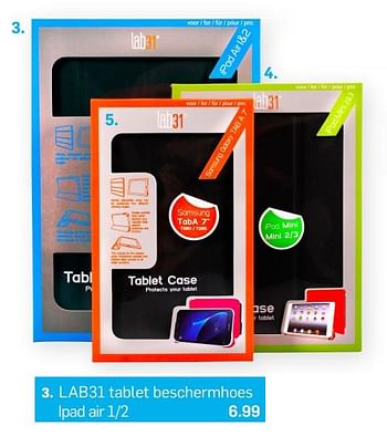 Aanbiedingen Lab31 tablet beschermhoes ipad air 1-2 - Lab31 - Geldig van 08/06/2017 tot 16/07/2017 bij Action
