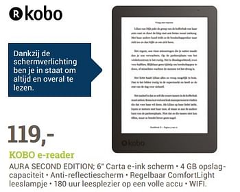 Aanbiedingen Kobo e-reader aura second edition 6 - Kobo - Geldig van 09/06/2017 tot 18/06/2017 bij BCC