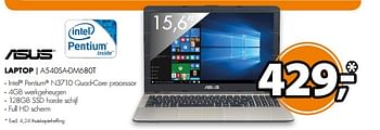 Aanbiedingen Asus laptop a540sa-dm680t - Asus - Geldig van 10/06/2017 tot 18/06/2017 bij Expert