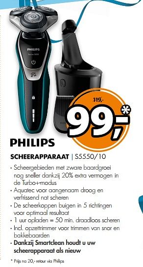 Aanbiedingen Philips scheerapparaat s5550-10 - Philips - Geldig van 10/06/2017 tot 18/06/2017 bij Expert