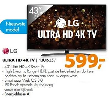 Aanbiedingen Lg ultra hd 4k tv 43uj635v - LG - Geldig van 10/06/2017 tot 18/06/2017 bij Expert