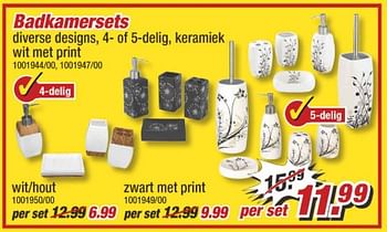 Aanbiedingen Badkamersets diverse designs - Huismerk - Poco - Geldig van 10/06/2017 tot 17/06/2017 bij Poco