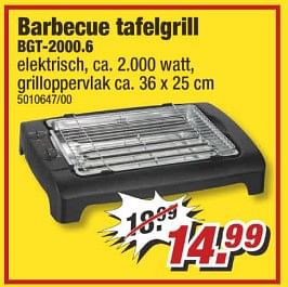 Aanbiedingen Barbecue tafelgrill bgt-2000.6 - Huismerk - Poco - Geldig van 10/06/2017 tot 17/06/2017 bij Poco