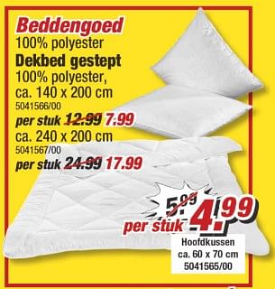 Aanbiedingen Anti-allergie beddengoed hoofdkussen - Huismerk - Poco - Geldig van 10/06/2017 tot 17/06/2017 bij Poco