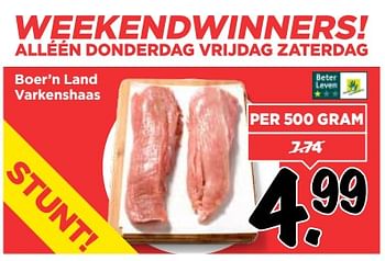 Aanbiedingen Boer`n land varkenshaas - Boer'n Land - Geldig van 11/06/2017 tot 17/06/2017 bij Vomar