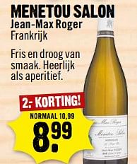 Aanbiedingen Menetou salon jean-max roger frankrijk - Witte wijnen - Geldig van 11/06/2017 tot 17/06/2017 bij Dirk III
