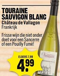 Aanbiedingen Touraine sauvigon blanc château de vallagon frankrijk - Witte wijnen - Geldig van 11/06/2017 tot 17/06/2017 bij Dirk III