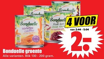 Aanbiedingen Bonduelle groente - Bonduelle - Geldig van 11/06/2017 tot 17/06/2017 bij Lekker Doen