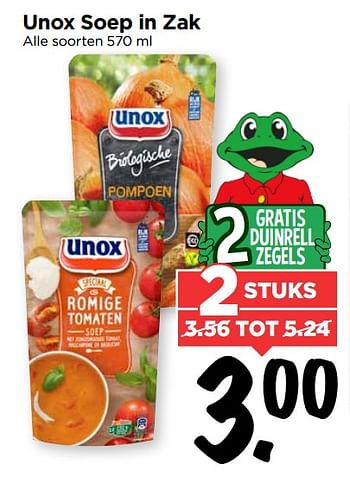 Aanbiedingen Unox soep in zak - Unox - Geldig van 11/06/2017 tot 17/06/2017 bij Vomar