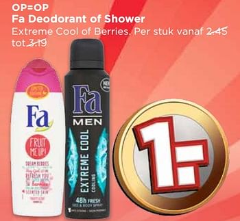 Aanbiedingen Fa deodorant of shower - Fa - Geldig van 11/06/2017 tot 17/06/2017 bij Vomar