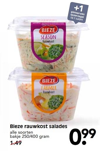 Aanbiedingen Bieze rauwkost salades - Bieze - Geldig van 11/06/2017 tot 17/06/2017 bij Em-té