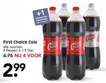 Aanbiedingen First choice cola - First choice - Geldig van 11/06/2017 tot 17/06/2017 bij Em-té