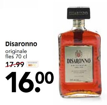 Aanbiedingen Disaronno originale fles - Disaronno - Geldig van 11/06/2017 tot 17/06/2017 bij Em-té
