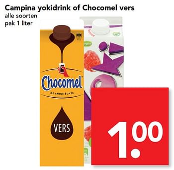 Aanbiedingen Campina yokidrink of chocomel vers - Huismerk deen supermarkt - Geldig van 11/06/2017 tot 17/06/2017 bij Deen Supermarkten